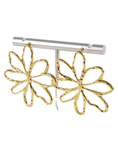 Kolczyki KWIATY XL ZŁOTE KWIATKI STAL...