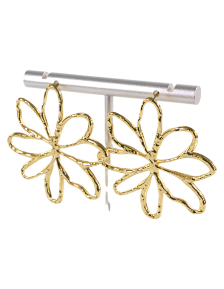 Kolczyki KWIATY XL ZŁOTE KWIATKI STAL CHIRURGICZNA  LOLITA AKCESORIA