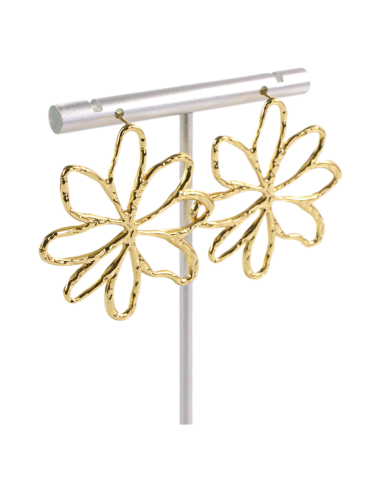 Kolczyki KWIATY XL ZŁOTE KWIATKI STAL...