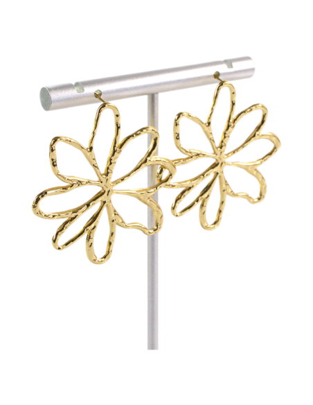 Kolczyki KWIATY XL ZŁOTE KWIATKI STAL CHIRURGICZNA  LOLITA AKCESORIA