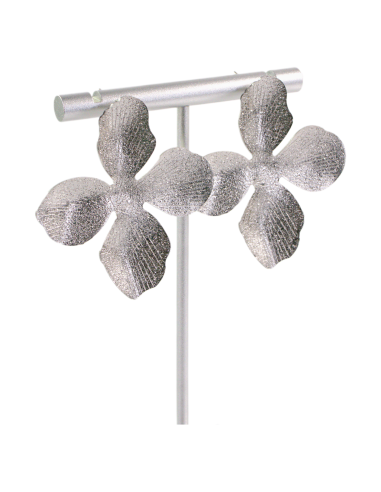 Kolczyki KWIATY XL MAXI KWIATKI SREBRNE STAL...