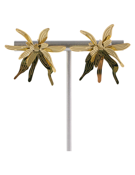 Kolczyki KWIATY XL ZŁOTE KWIATKI STAL CHIRURGICZNA  LOLITA AKCESORIA