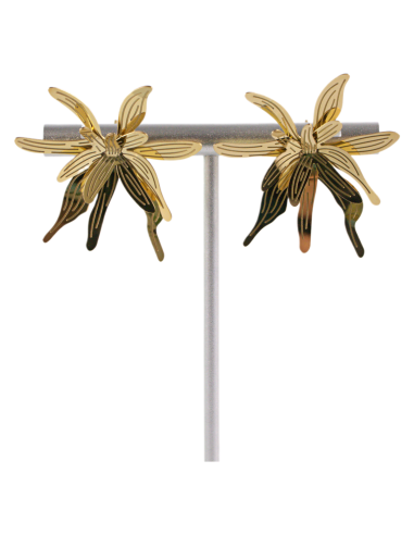 Kolczyki KWIATY XL ZŁOTE KWIATKI STAL...