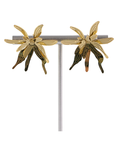 Kolczyki KWIATY XL ZŁOTE KWIATKI STAL CHIRURGICZNA  LOLITA AKCESORIA