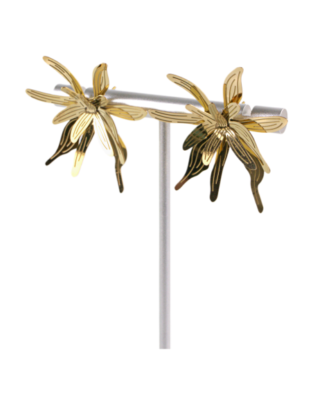 Kolczyki KWIATY XL ZŁOTE KWIATKI STAL CHIRURGICZNA  LOLITA AKCESORIA