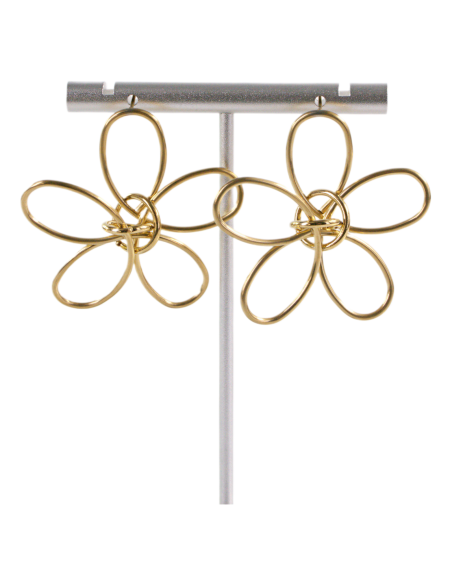 Kolczyki KWIATY XL ZŁOTE KWIATKI STAL CHIRURGICZNA  LOLITA AKCESORIA