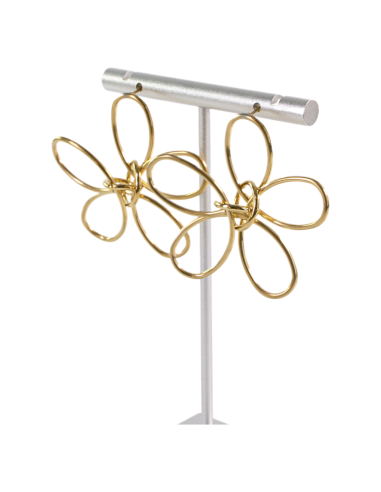 Kolczyki KWIATY XL ZŁOTE KWIATKI STAL...