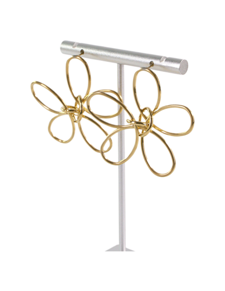 Kolczyki KWIATY XL ZŁOTE KWIATKI STAL CHIRURGICZNA  LOLITA AKCESORIA