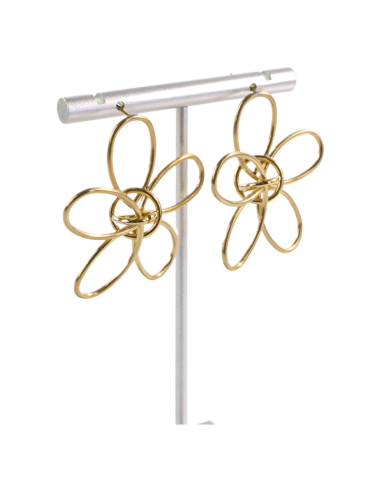 Kolczyki KWIATY XL ZŁOTE KWIATKI STAL...