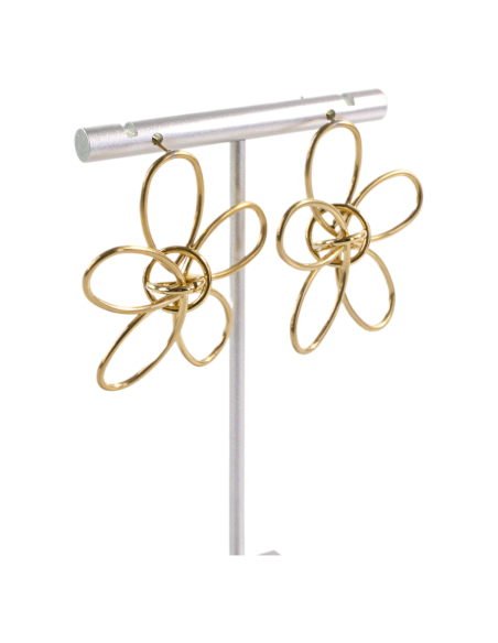 Kolczyki KWIATY XL ZŁOTE KWIATKI STAL CHIRURGICZNA  LOLITA AKCESORIA