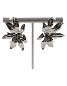 Kolczyki ASYMETRYCZNE KWIATY SREBRNE STAL CHIRURGICZNA...