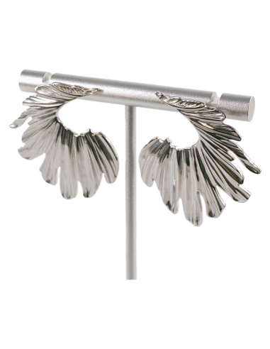 Kolczyki ASYMETRYCZNE SREBRNE ZAWIJASY STAL...