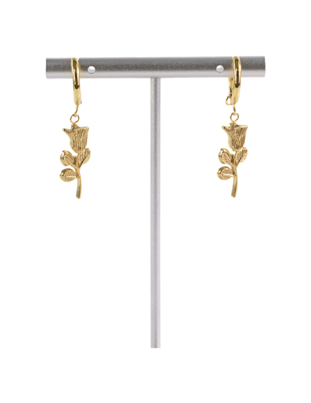 Kolczyki ZŁOTE RÓŻE  STAL CHIRURGICZNA RÓŻA   LOLITA AKCESORIA