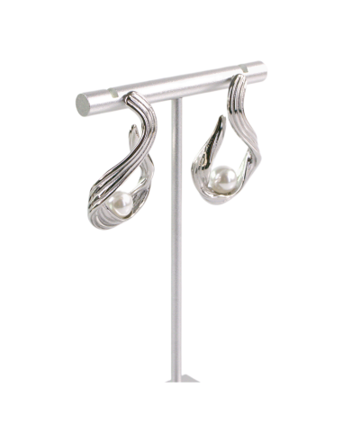 Kolczyki ASYMETRYCZNE SREBRNE ZAWIJASY STAL...