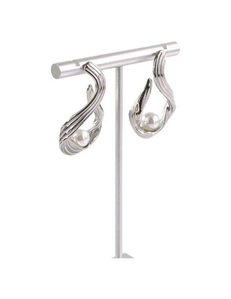 Kolczyki ASYMETRYCZNE SREBRNE ZAWIJASY STAL CHIRURGICZNA  LOLITA AKCESORIA