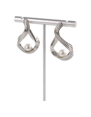 Kolczyki ASYMETRYCZNE SREBRNE ZAWIJASY STAL...