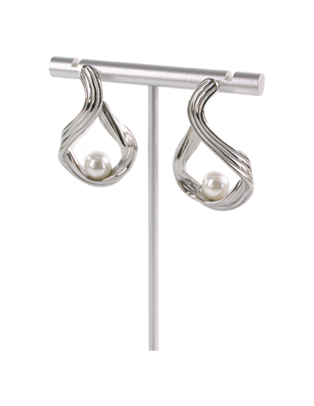 Kolczyki ASYMETRYCZNE SREBRNE ZAWIJASY STAL CHIRURGICZNA  LOLITA AKCESORIA