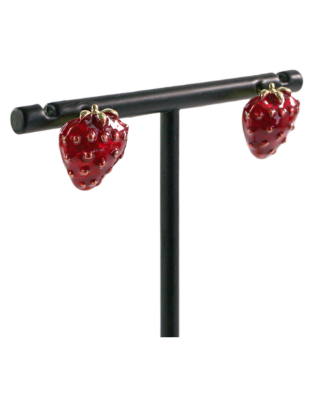 Kolczyki TRUSKAWKI TRUSKAWKA LOLITA AKCESORIA srebrny sztyft 925