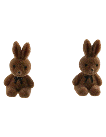 Kolczyki KRÓLIK BRĄZOWY KRÓLICZEK LOLITA AKCESORIA srebrny sztyft 925