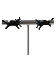 Kolczyki CZARNE KOTKI KOT LOLITA AKCESORIA srebrny sztyft...