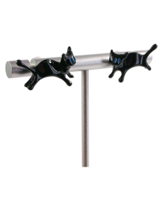 Kolczyki CZARNE KOTKI KOT LOLITA AKCESORIA srebrny sztyft... 2