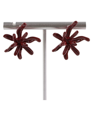 Kolczyki BORDOWE KWIATY KWIATKI LOLITA...