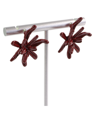 Kolczyki BORDOWE KWIATY KWIATKI LOLITA...