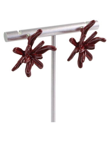 Kolczyki BORDOWE KWIATY KWIATKI LOLITA...