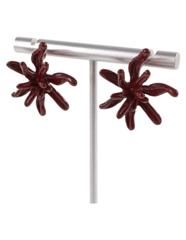 Kolczyki BORDOWE KWIATY KWIATKI LOLITA...