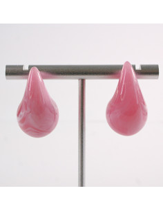 Kolczyki RÓŻOWE AKRYLOWE ŁEZKI KROPLE LOLITA AKCESORIA...