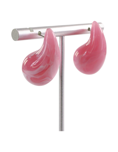 Kolczyki RÓŻOWE AKRYLOWE ŁEZKI KROPLE LOLITA...