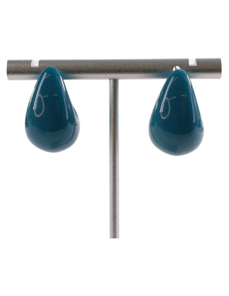 Kolczyki NIEBIESKIE AKRYLOWE ŁEZKI KROPLE LOLITA AKCESORIA srebrny sztyft 925