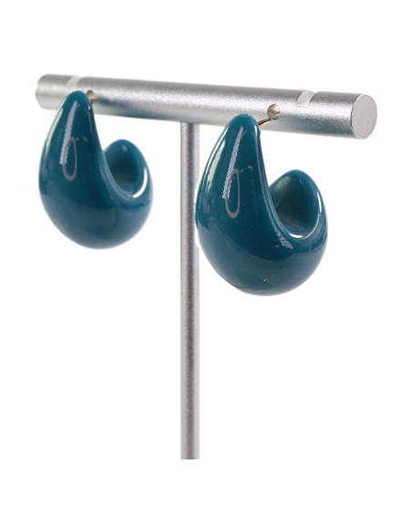 Kolczyki NIEBIESKIE AKRYLOWE ŁEZKI KROPLE LOLITA AKCESORIA srebrny sztyft 925