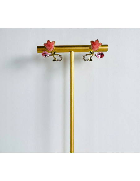 Kolczyki KWIATY KONWALIE BOHO Lolita Accessories srebrny sztyft 925