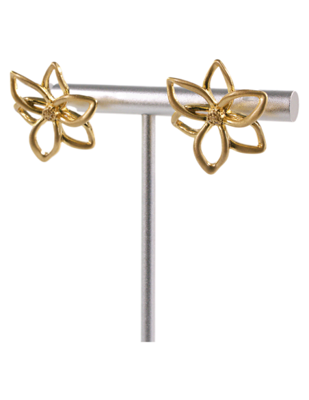 Kolczyki ZŁOTE KWIATKI KWIAT  LOLITA AKCESORIA srebrny sztyft 925