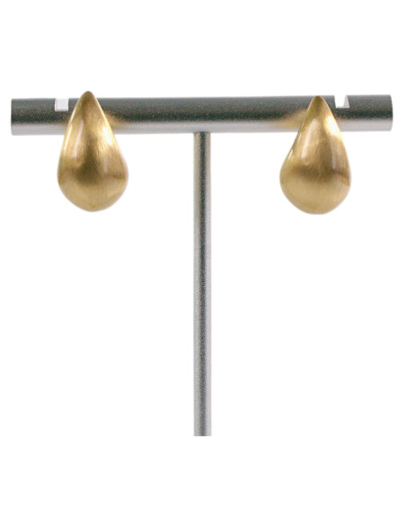 Kolczyki ZŁOTE MATOWE  ŁEZKI KROPLE LOLITA AKCESORIA srebrny sztyft 925