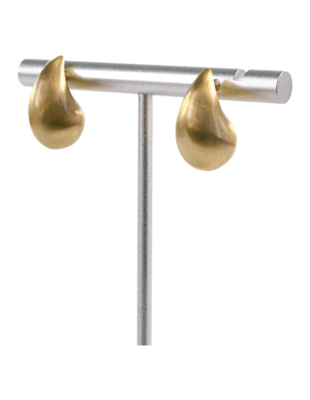 Kolczyki ZŁOTE MATOWE  ŁEZKI KROPLE LOLITA AKCESORIA srebrny sztyft 925