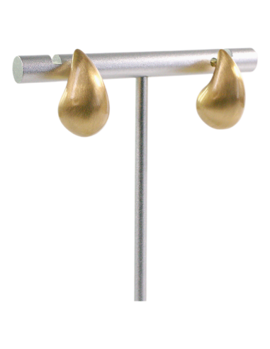 Kolczyki ZŁOTE MATOWE  ŁEZKI KROPLE LOLITA...