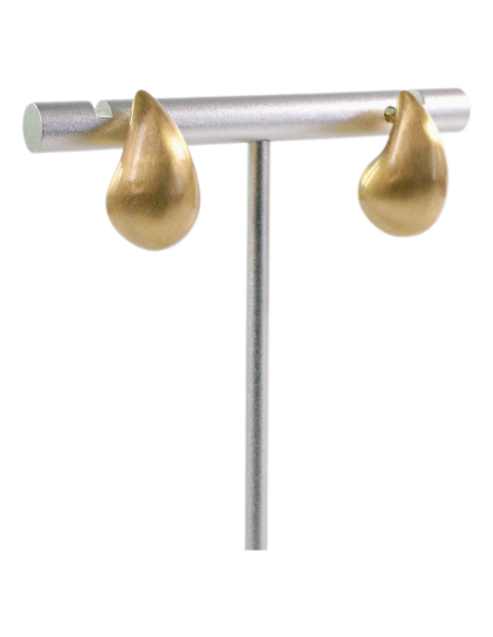 Kolczyki ZŁOTE MATOWE  ŁEZKI KROPLE LOLITA AKCESORIA srebrny sztyft 925