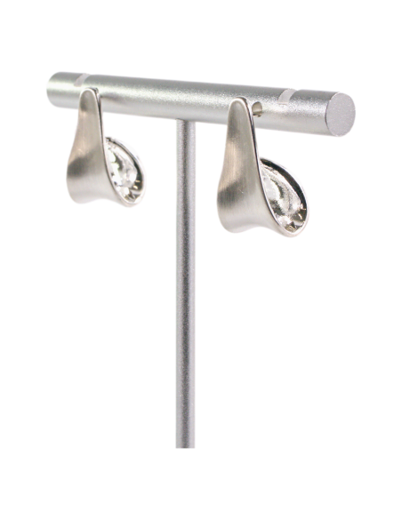 Kolczyki SREBRNE MATOWE ŁEZKI KROPLE LOLITA AKCESORIA srebrny sztyft 925