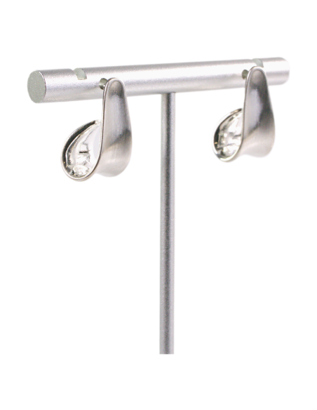 Kolczyki SREBRNE MATOWE ŁEZKI KROPLE LOLITA AKCESORIA srebrny sztyft 925