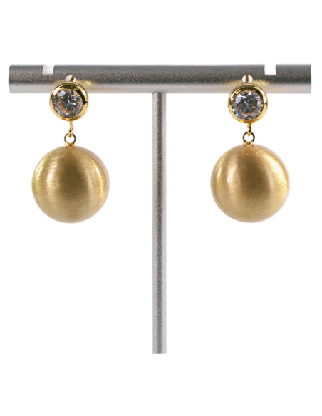 Kolczyki ZŁOTE MATOWE KULKI LOLITA AKCESORIA srebrny sztyft 925