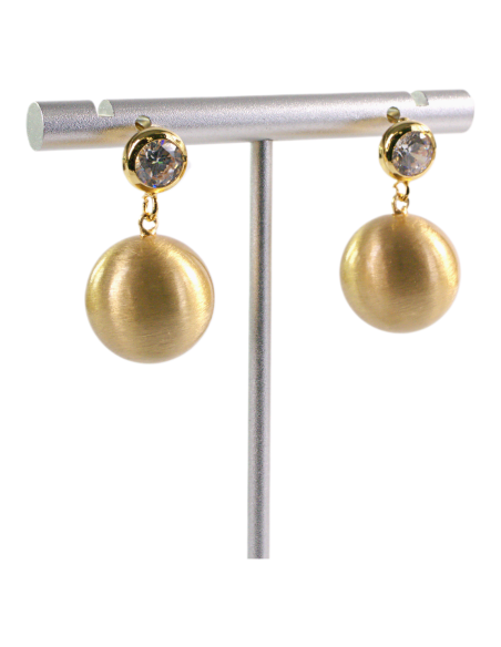 Kolczyki ZŁOTE MATOWE KULKI LOLITA AKCESORIA srebrny sztyft 925