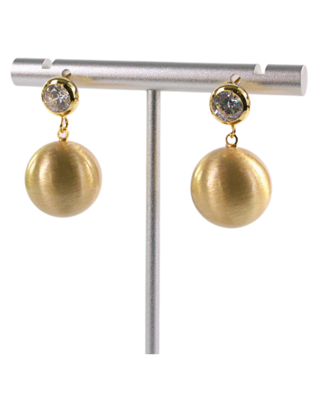 Kolczyki ZŁOTE MATOWE KULKI LOLITA AKCESORIA srebrny sztyft 925