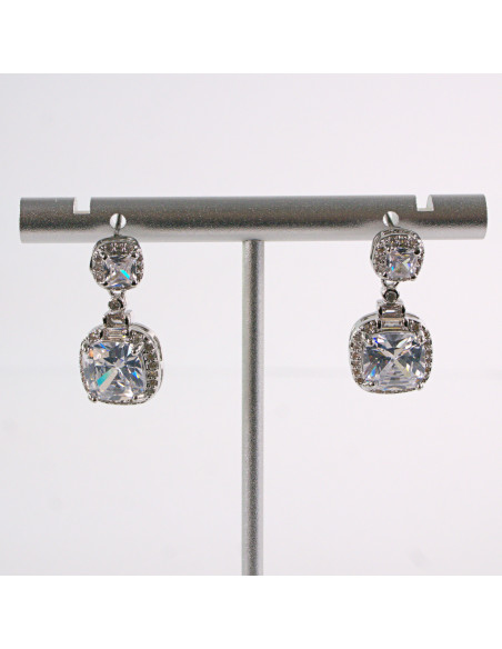 Kolczyki SREBRNE CRYSTAL "CUBE" LOLITA AKCESORIA srebrny sztyft 925