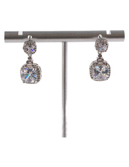 Kolczyki SREBRNE CRYSTAL "CUBE" LOLITA AKCESORIA srebrny sztyft 925