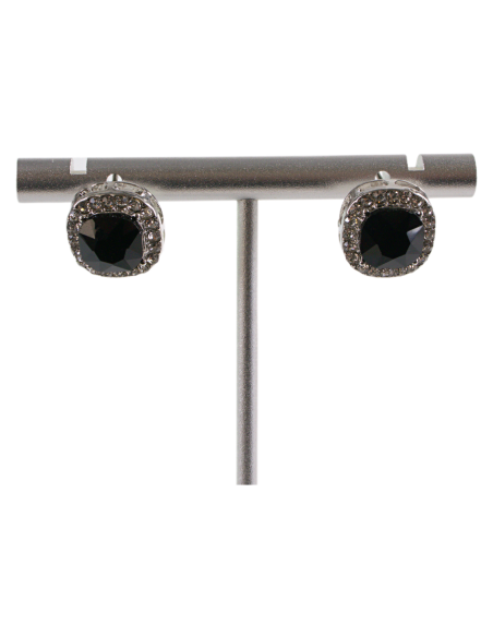 Kolczyki a'la BRYLANTY CZARNY W OPRAWIE LOLITA AKCESORIA srebrny sztyft 925