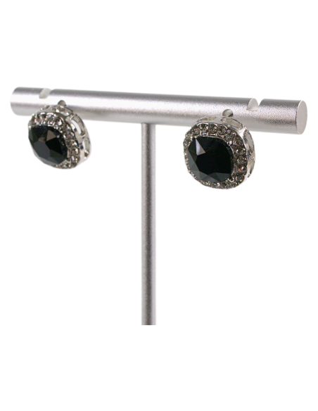 Kolczyki a'la BRYLANTY CZARNY W OPRAWIE LOLITA AKCESORIA srebrny sztyft 925