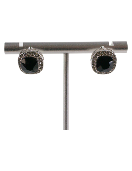 Kolczyki a'la BRYLANTY CZARNY W OPRAWIE LOLITA AKCESORIA srebrny sztyft 925