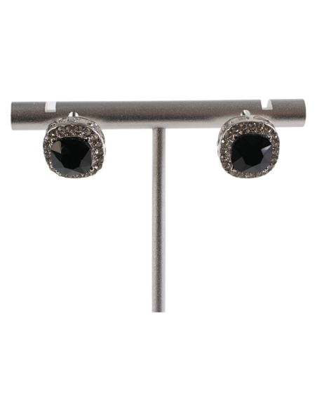 Kolczyki a'la BRYLANTY CZARNY W OPRAWIE LOLITA AKCESORIA srebrny sztyft 925